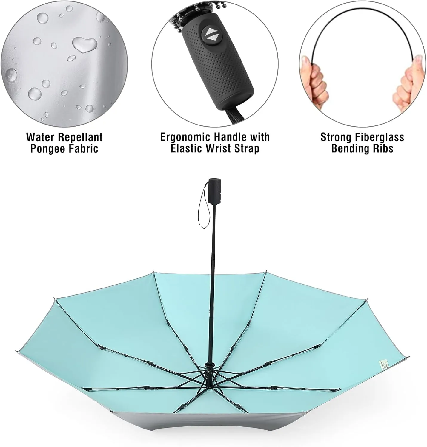 G4Free UPF 50  UV Protection Large Travel Umbrella 42/46 Inch Auto Open Close Windproof Sun Blocking Umbrella