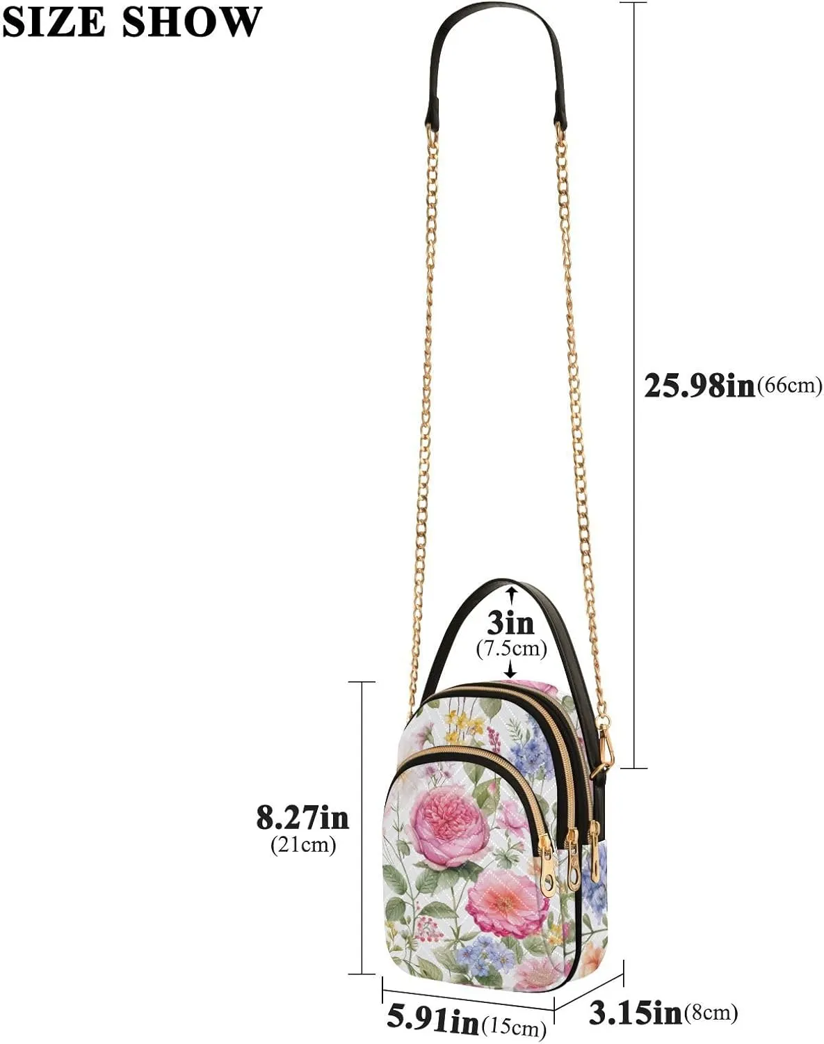 GAIGEO Strawberries and Flowers Women s Crossbody Handbags, Fashionable Crossbody Bags Shoulder Purse Crossbody