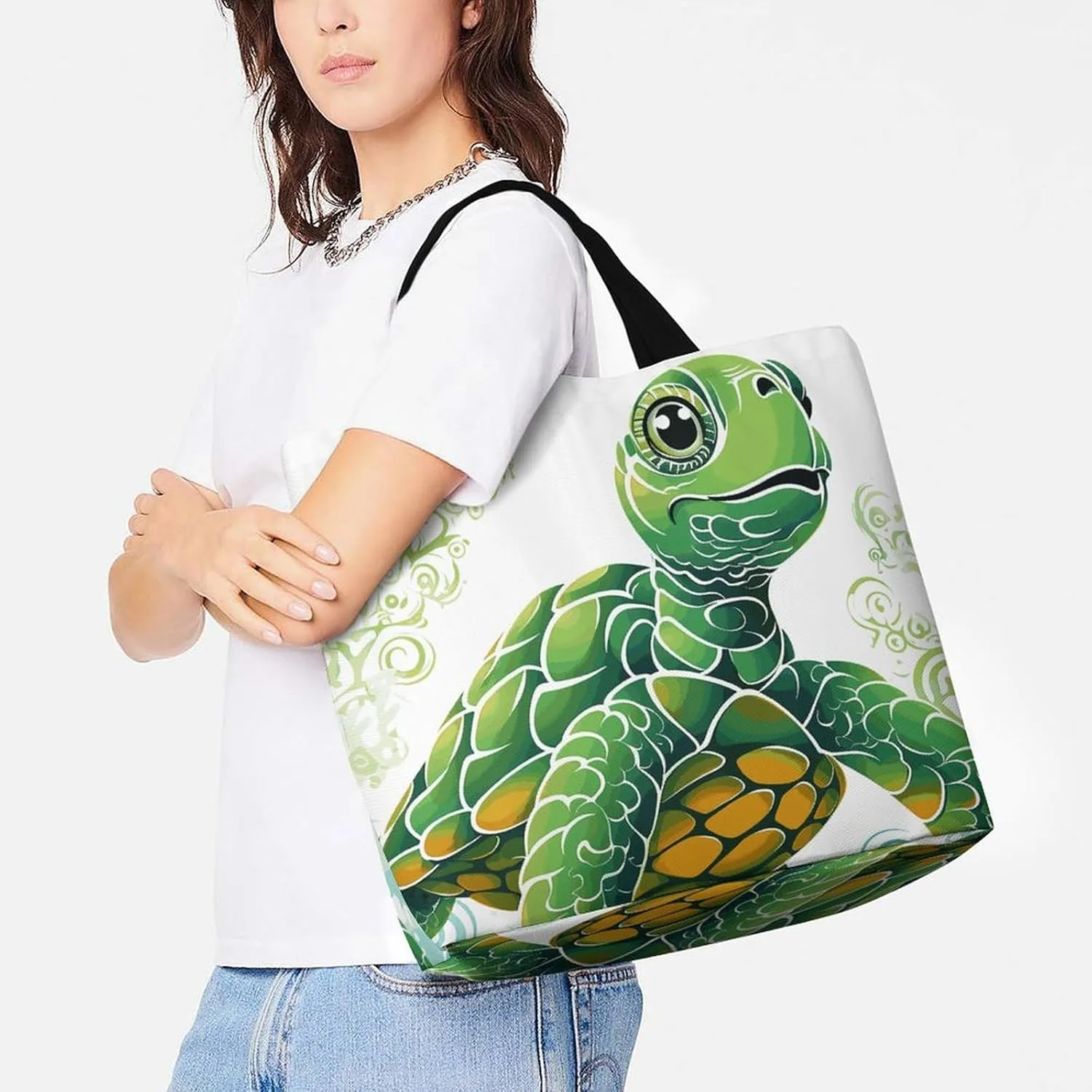 Gardenia Flowers Birds Tote Bags, Reusable Grocery Bags, Large Shopping Bags, Beach Bag, Shoulder Bag for Women