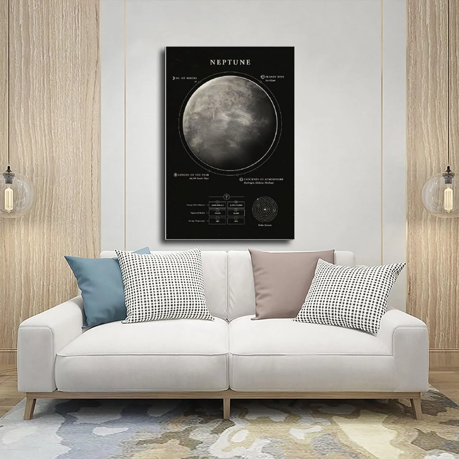 Generic Wonders Of The Space Neptune Poster Canvas Poster Wall Art Decor Print Picture Paintings for Living Room Bedroom Decoration Unframe-style12x18inch(30x45cm)