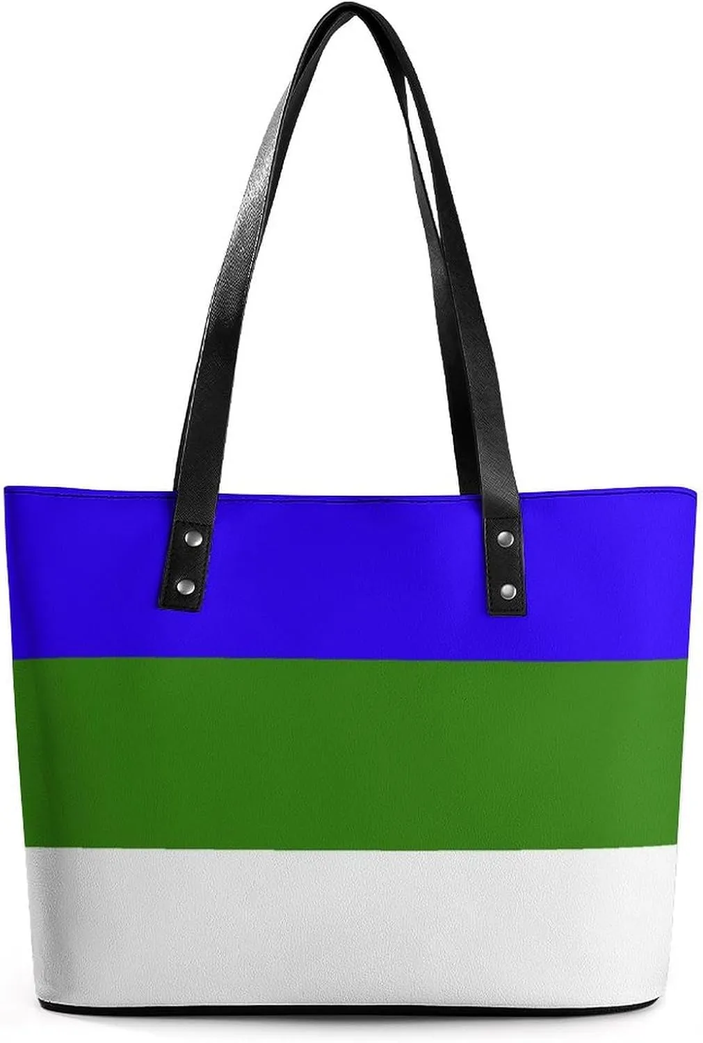 Georgia Flag Large Tote Bag for Women Stylish Leather Handbag with Zipper Closure