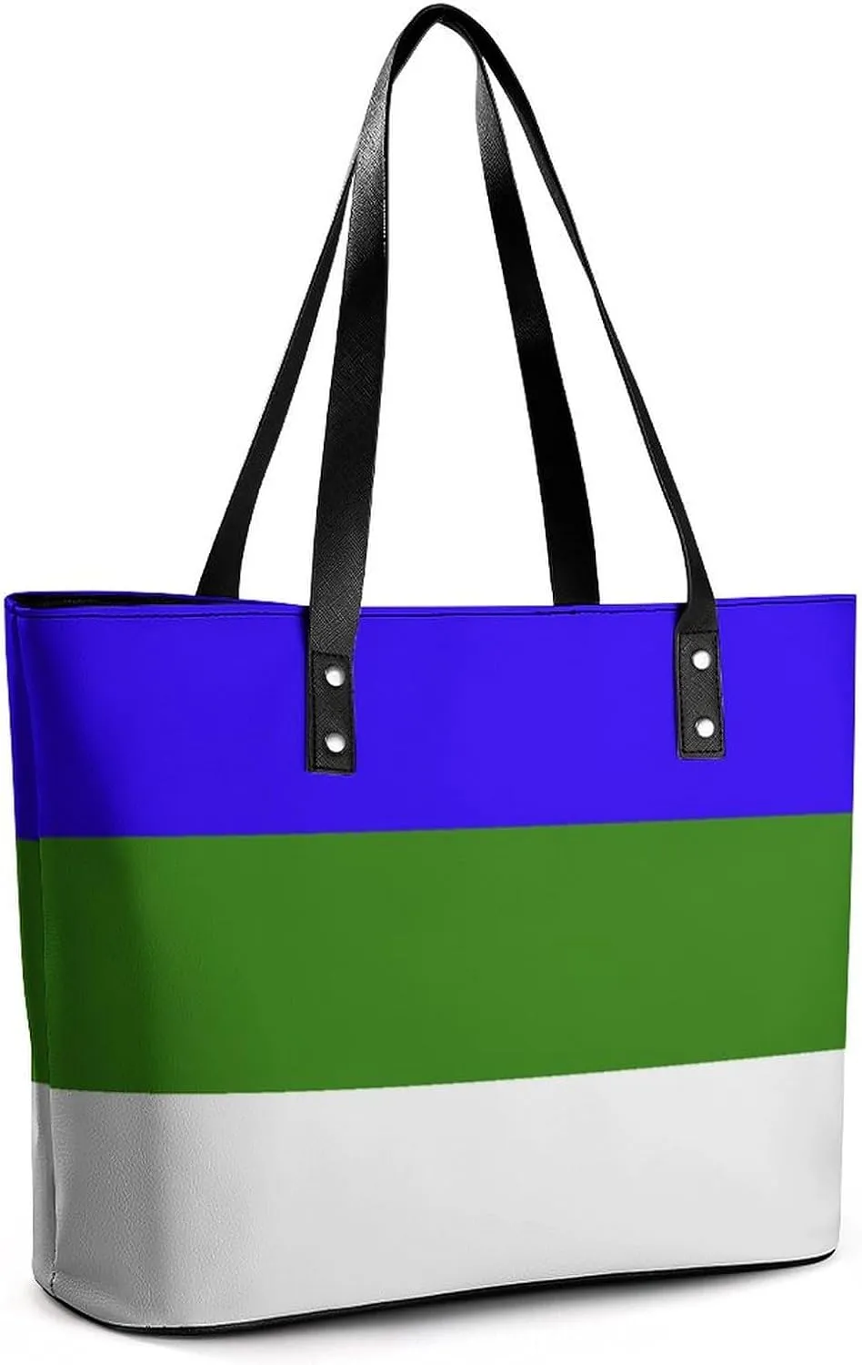 Georgia Flag Large Tote Bag for Women Stylish Leather Handbag with Zipper Closure