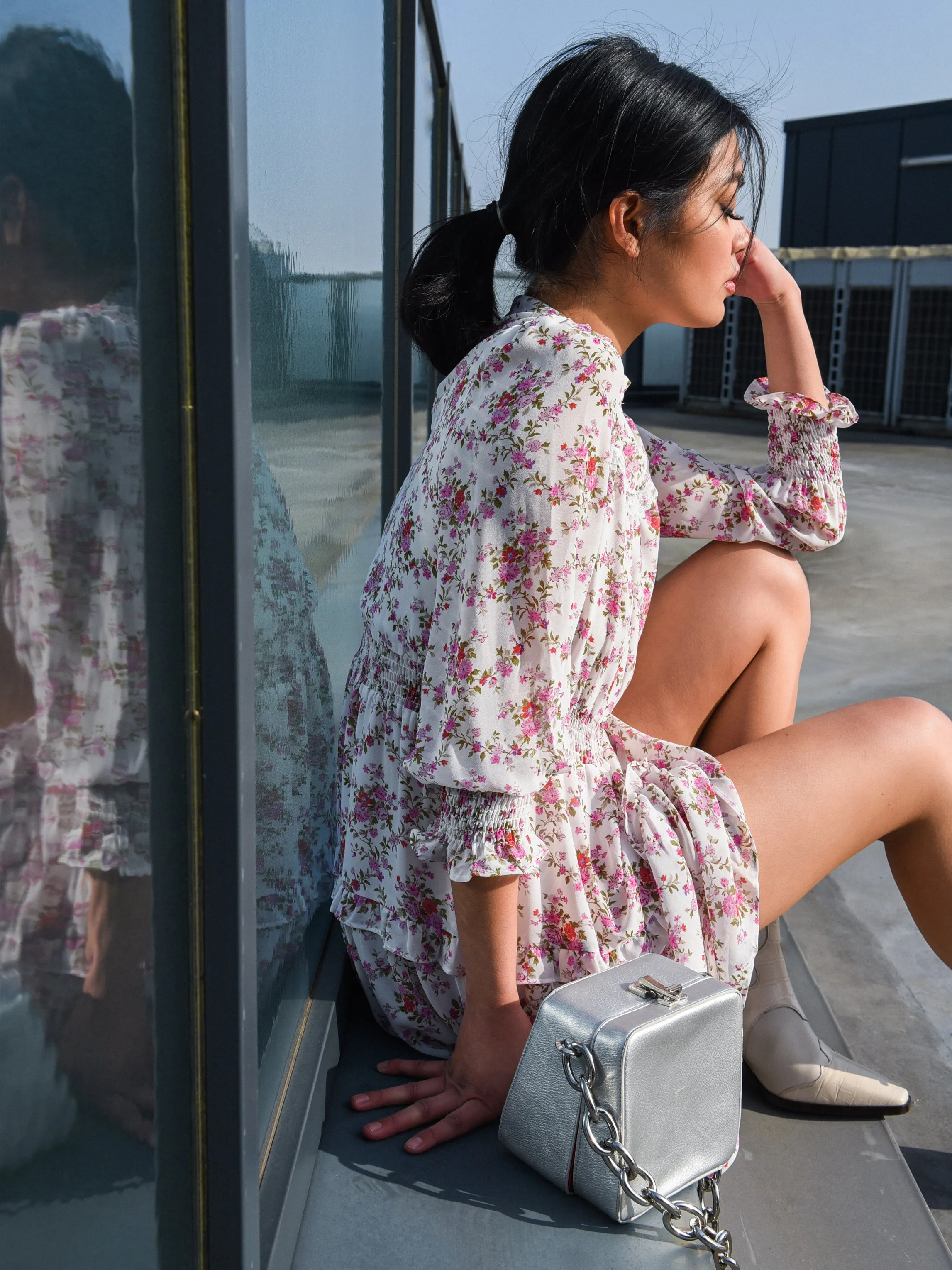 Glamorous Romantic Floral Chiffon Dress
