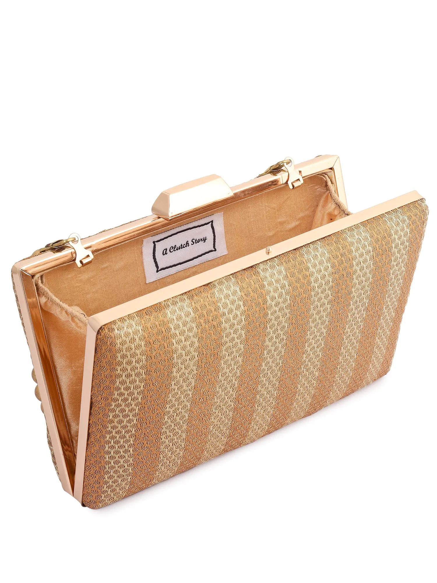 Gold Garba Silk Clutch