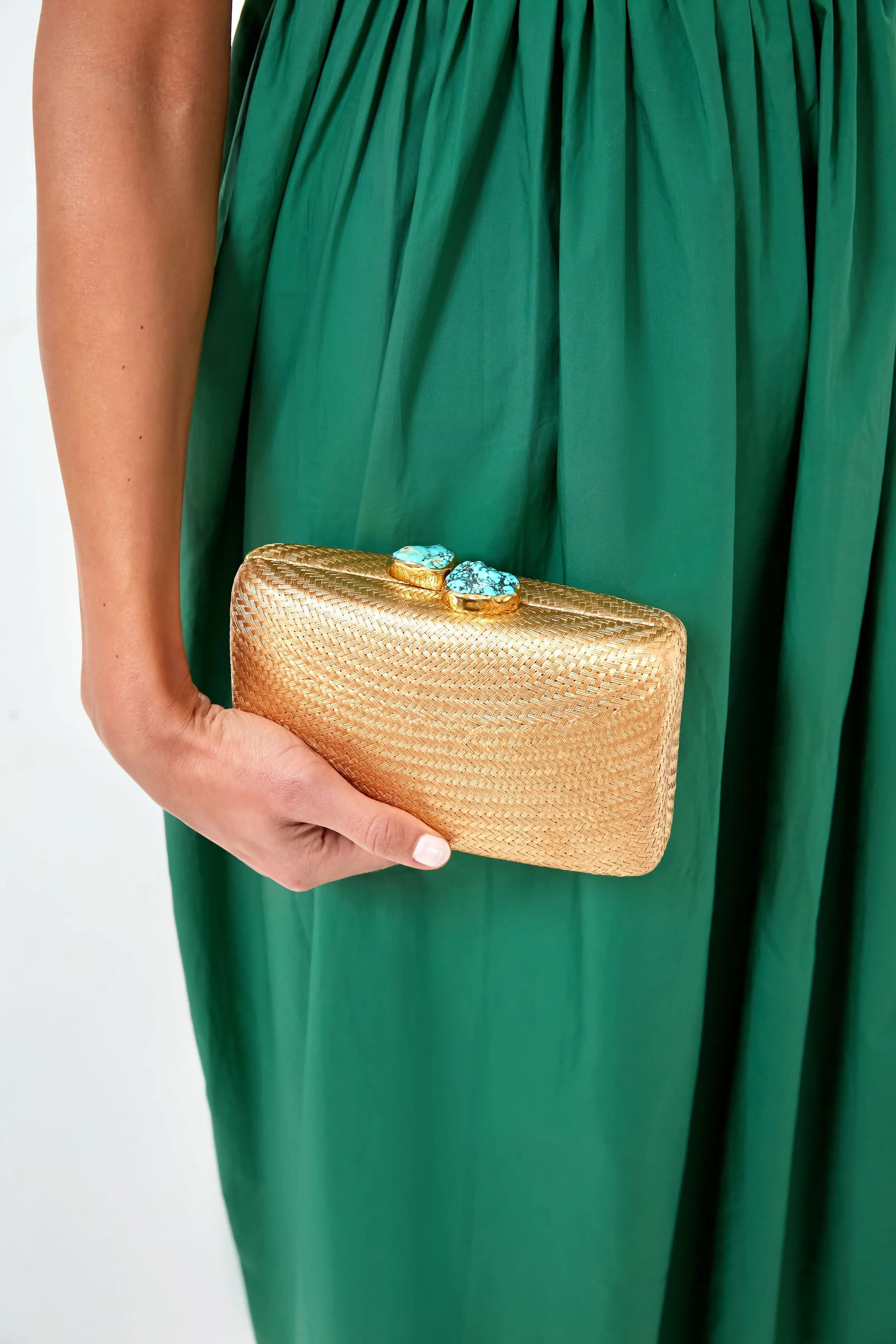 Gold Jen Turq Stones Clutch
