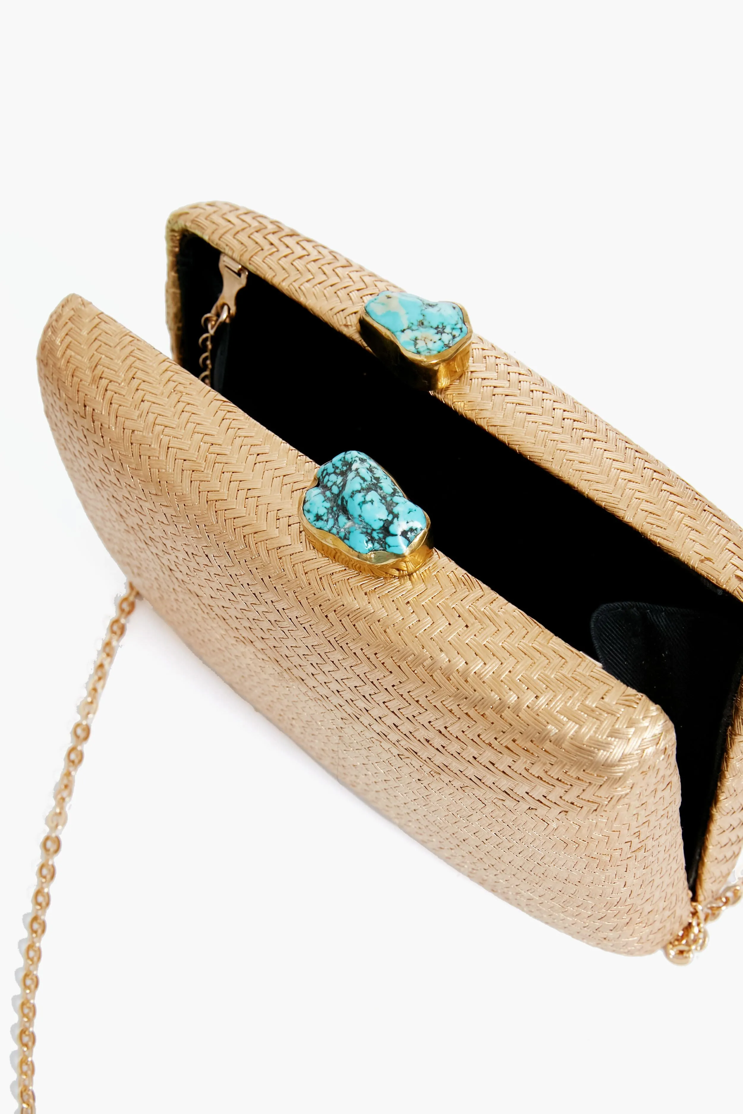Gold Jen Turq Stones Clutch