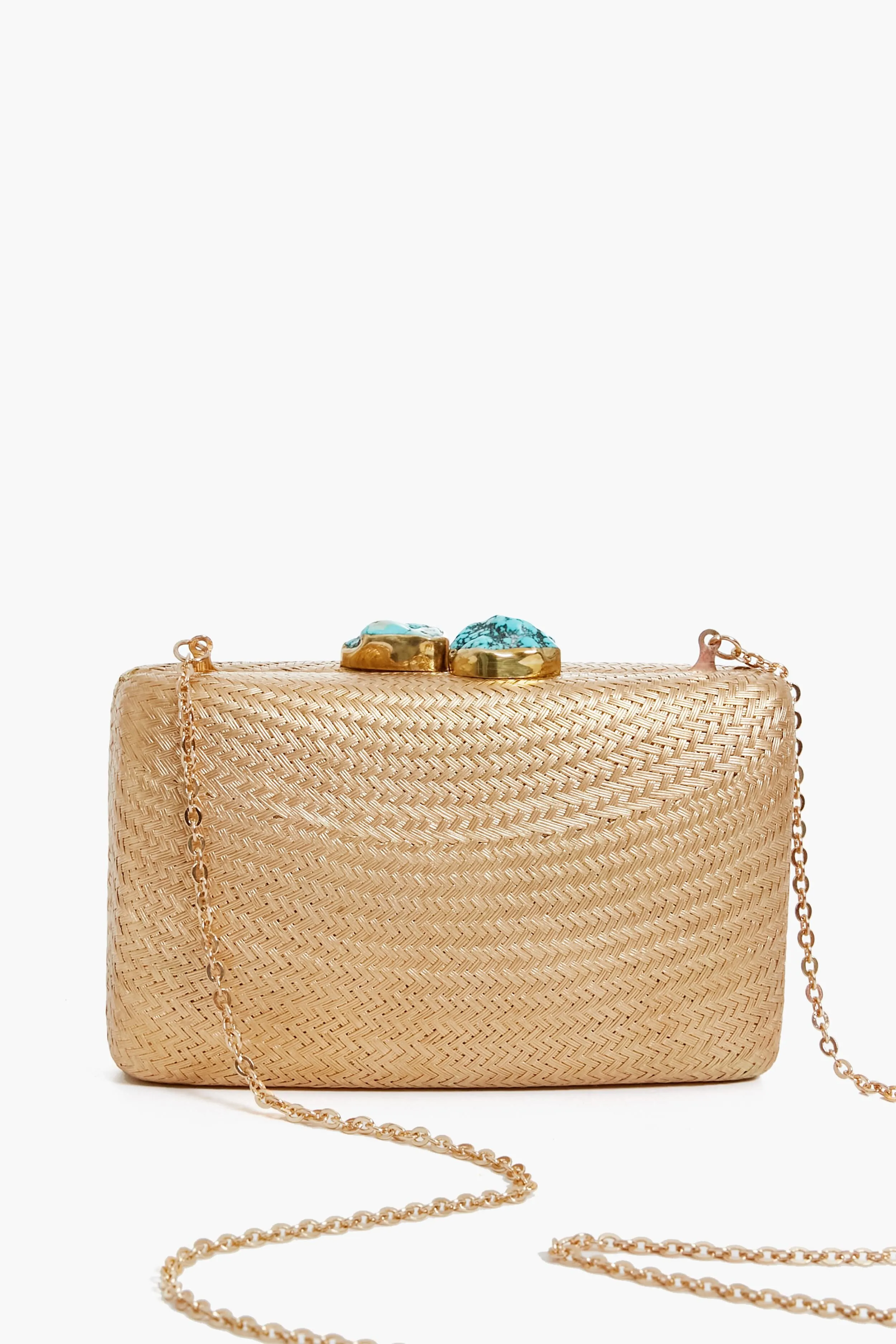 Gold Jen Turq Stones Clutch