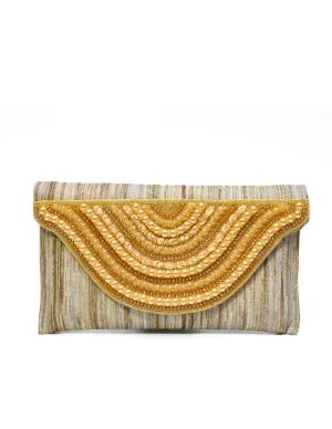 Golden Beaded Clutch