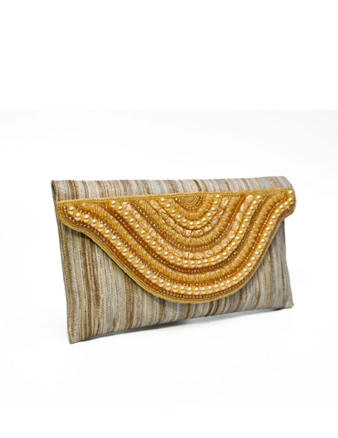 Golden Beaded Clutch
