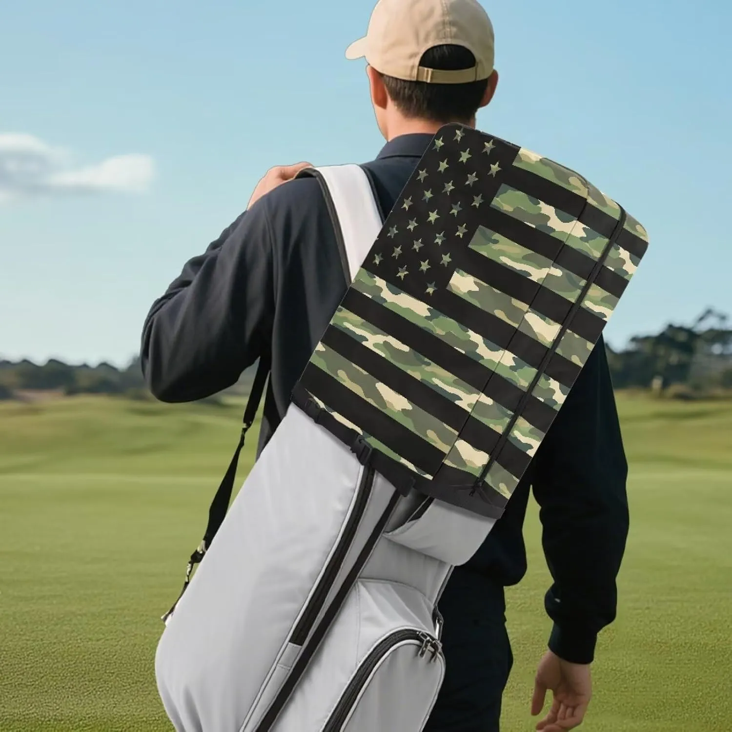 Golf Bag Cover Dustproof Golf Bag Hood Cover Universal Golf Club Bag Accessories Club Protector with Zipper