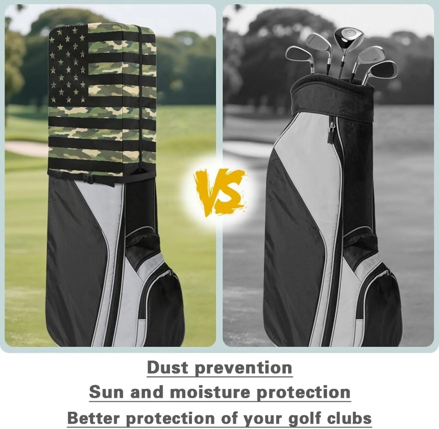 Golf Bag Cover Dustproof Golf Bag Hood Cover Universal Golf Club Bag Accessories Club Protector with Zipper