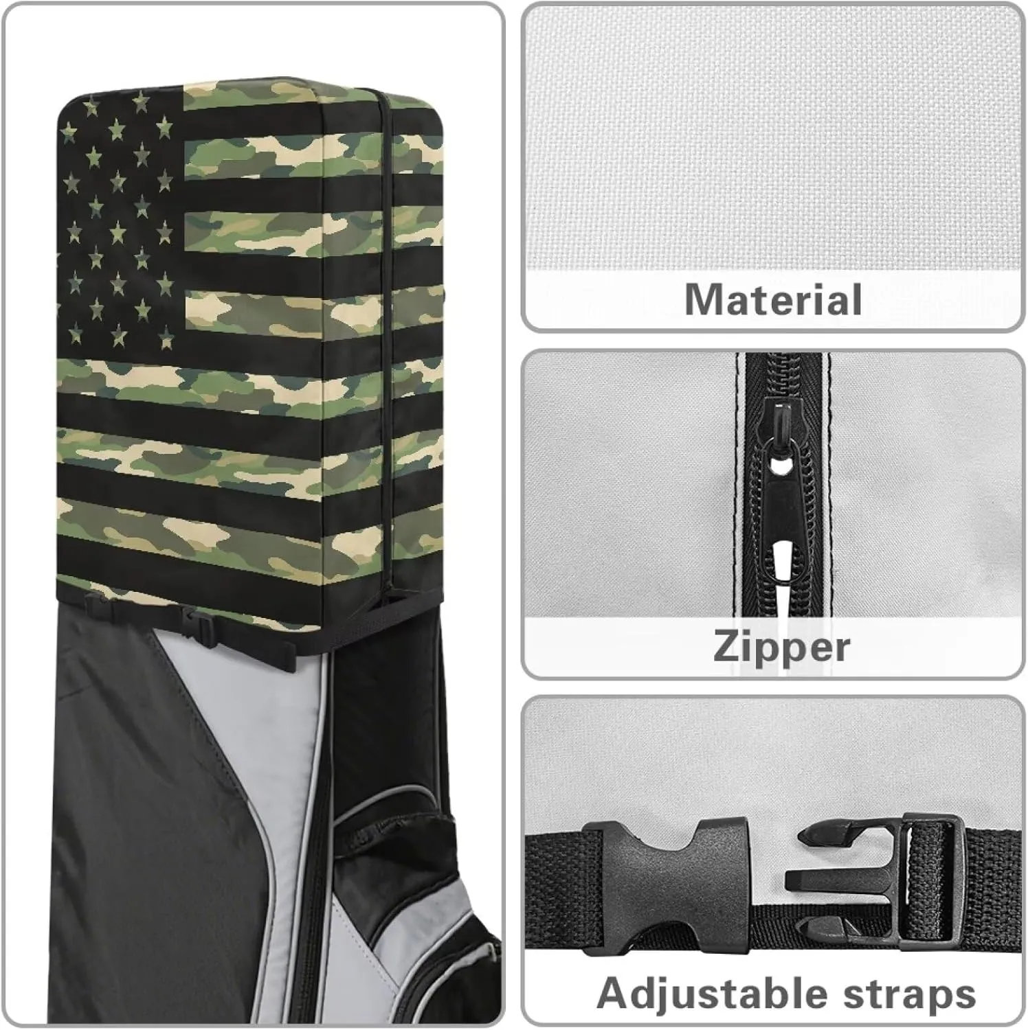 Golf Bag Cover Dustproof Golf Bag Hood Cover Universal Golf Club Bag Accessories Club Protector with Zipper