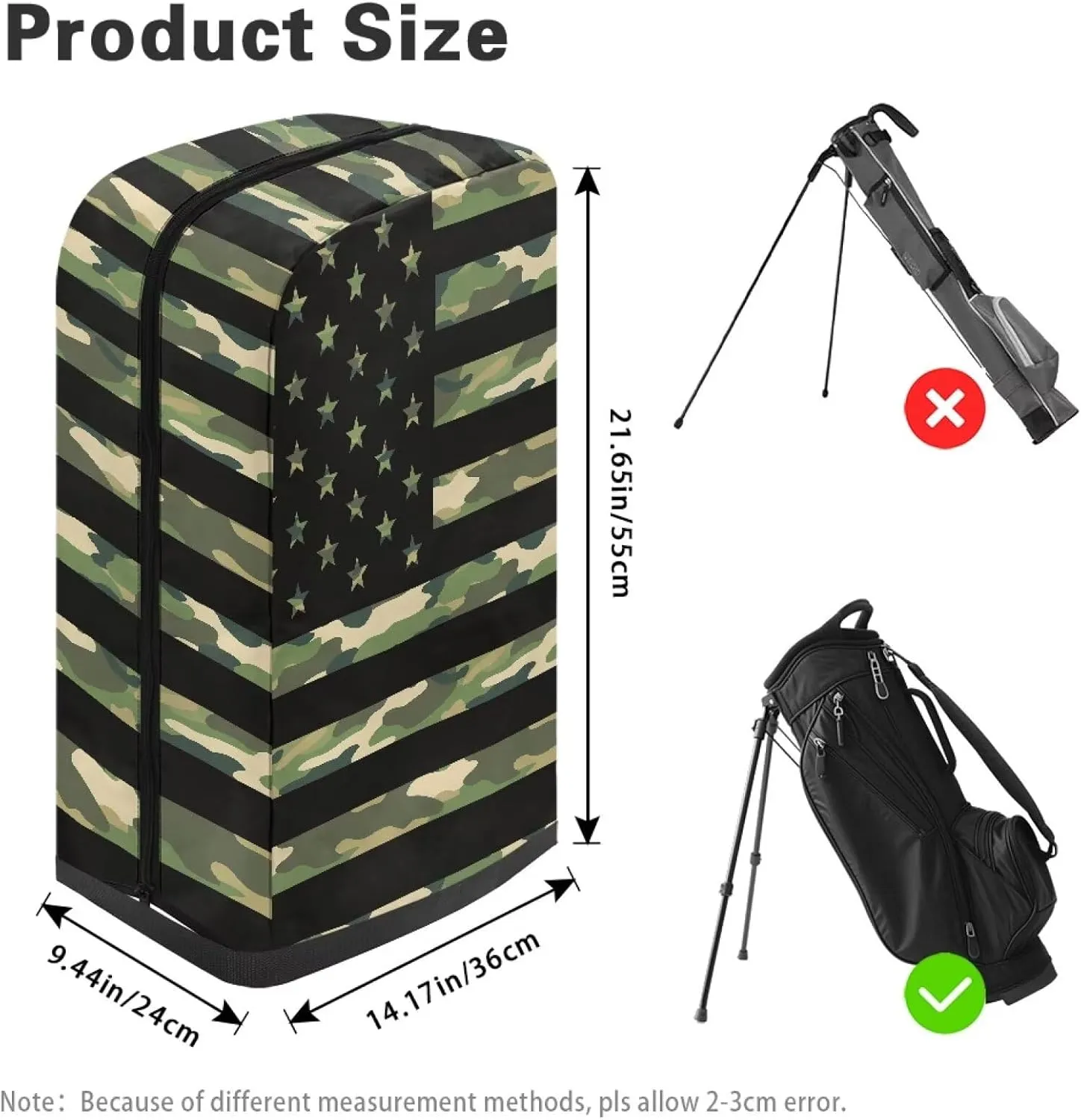 Golf Bag Cover Dustproof Golf Bag Hood Cover Universal Golf Club Bag Accessories Club Protector with Zipper