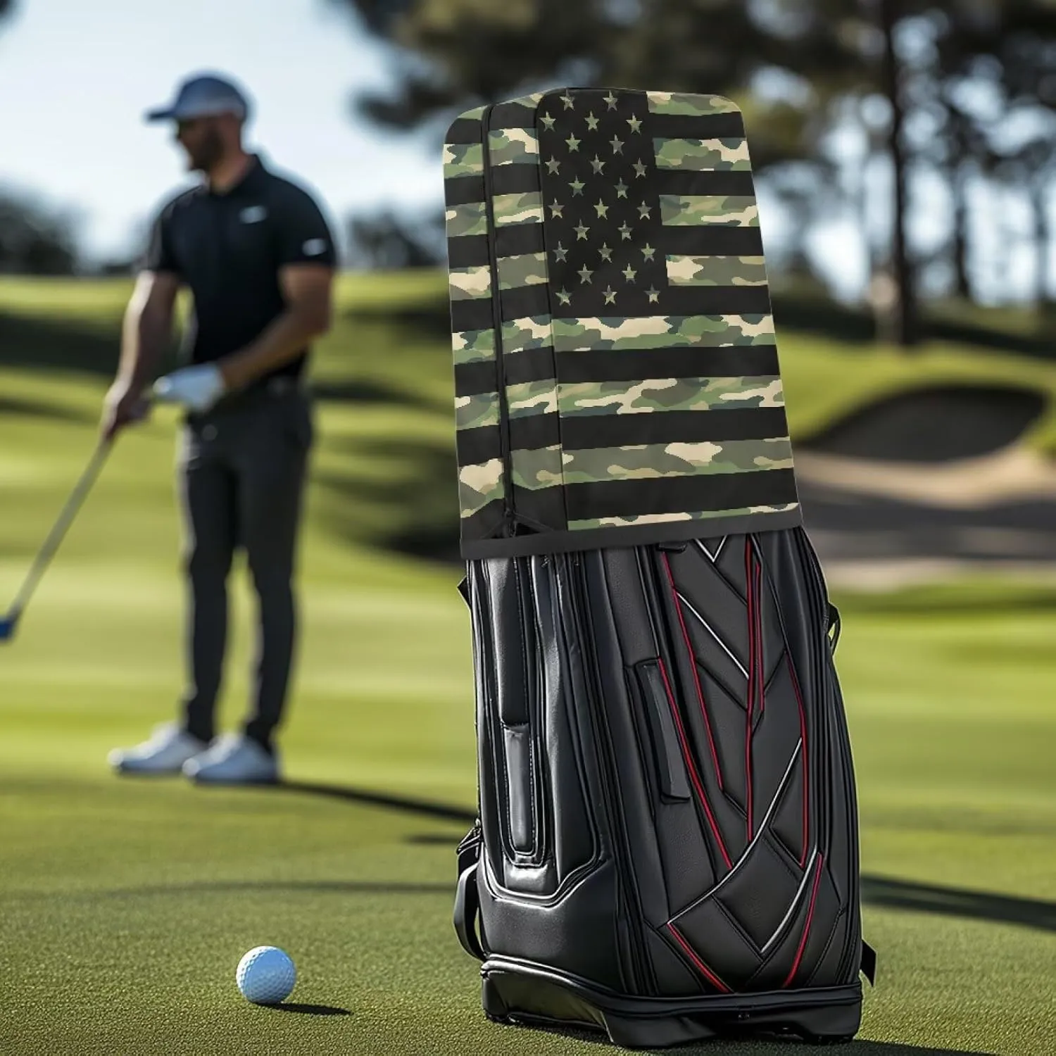 Golf Bag Cover Dustproof Golf Bag Hood Cover Universal Golf Club Bag Accessories Club Protector with Zipper