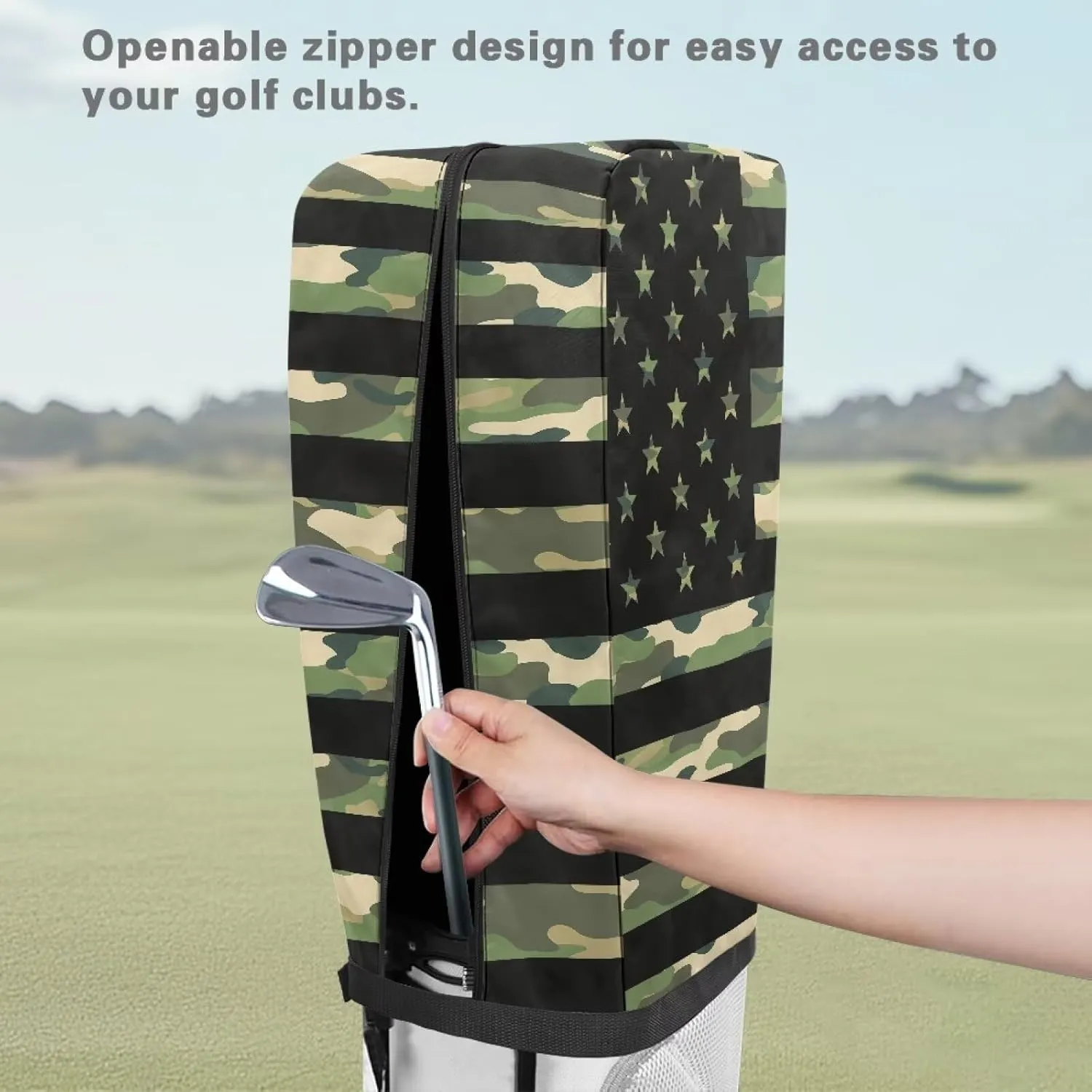 Golf Bag Cover Dustproof Golf Bag Hood Cover Universal Golf Club Bag Accessories Club Protector with Zipper
