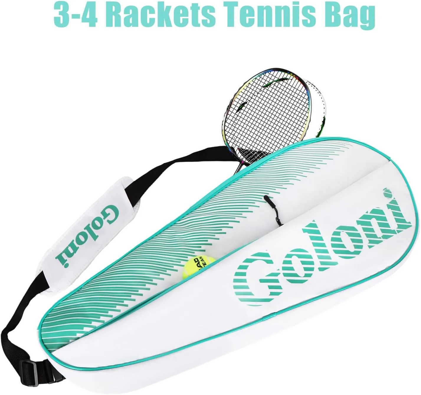 Goloni | 3 Racquet Tennis Bag, for Professional or Beginner Tennis Players, Rackets Cover Bag with Protective Pad & Lightweight | Unisex Design for Men, Women, Youth and Adults