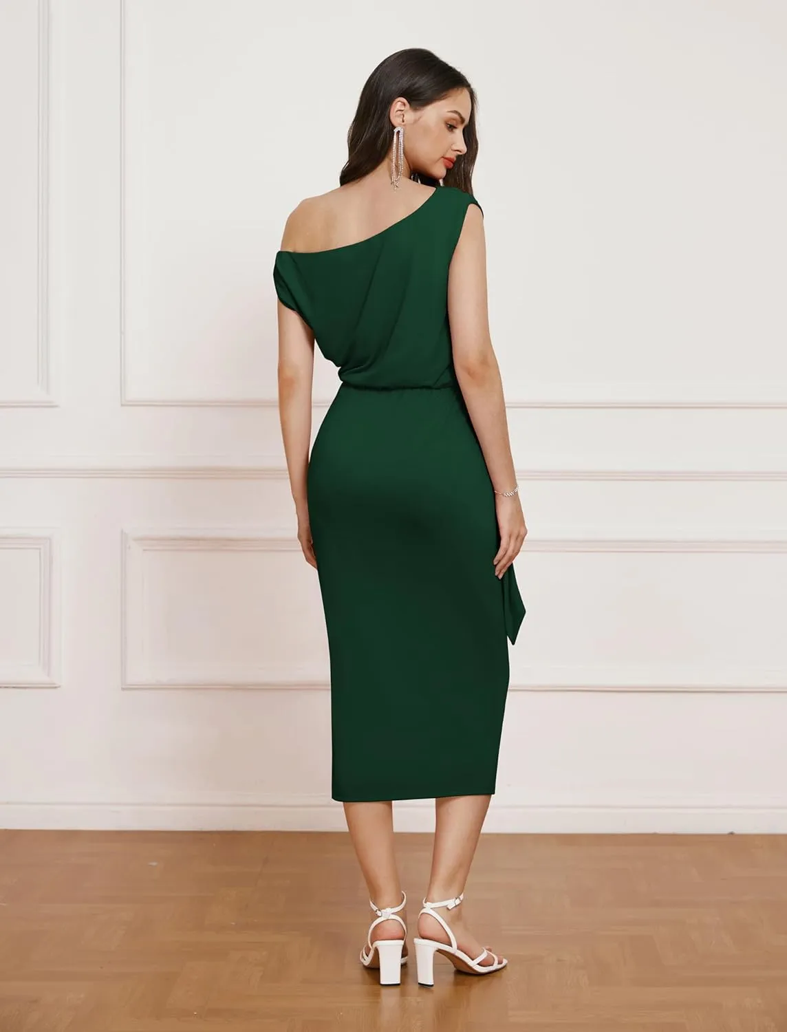 GRACE KARIN 2024 Women's One Shoulder Cocktail Dresses for Evening Party Bodycon Midi Dresses