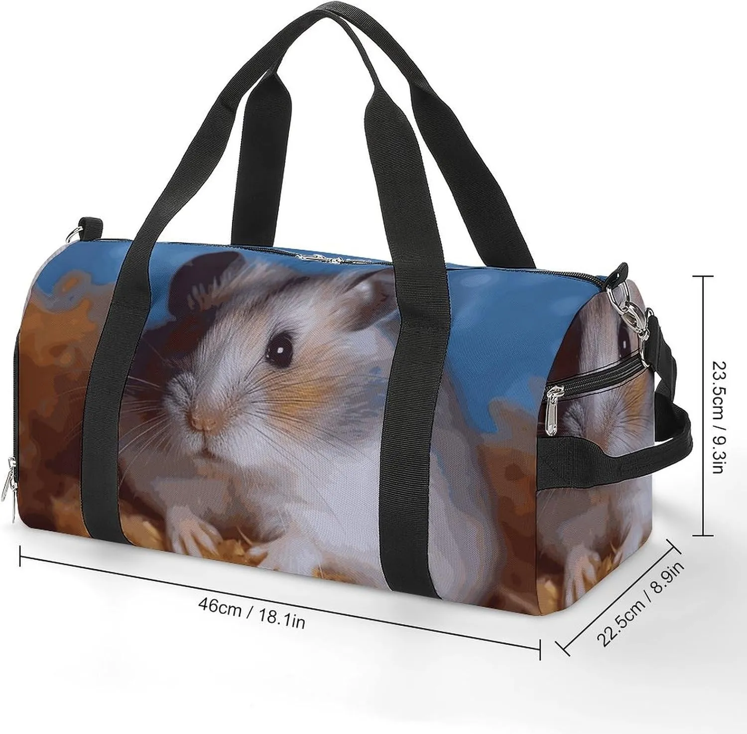 Gym Bags Small Hamster Duffel Bag Overnight Bag with Shoe Compartment Carryon Bag for Men Women