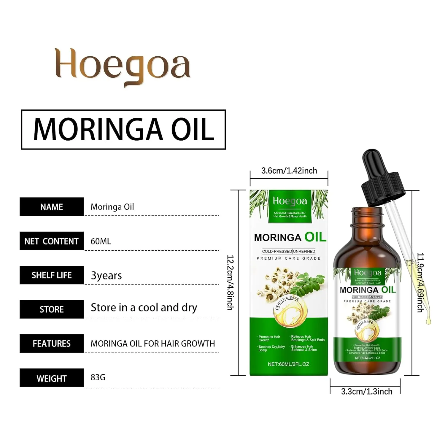 Hair Oil Treatment, Moisturizing Hair Serum,60ml
