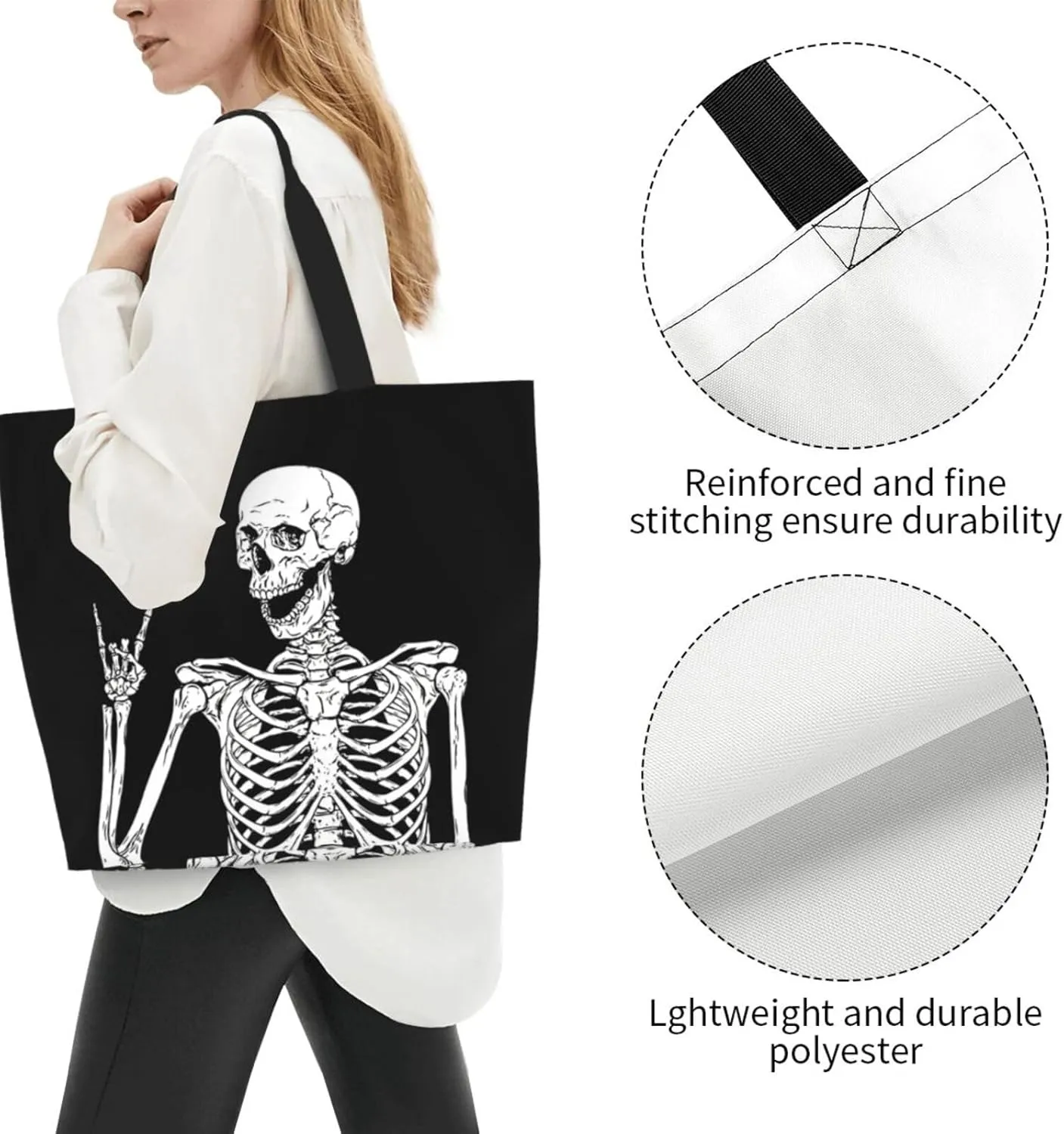 Halloween Tote Bags Large Women Reusable Shoulder Travel Shopping Gift Bags