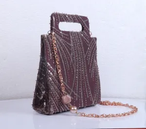 Hand-held Wine colored clutch