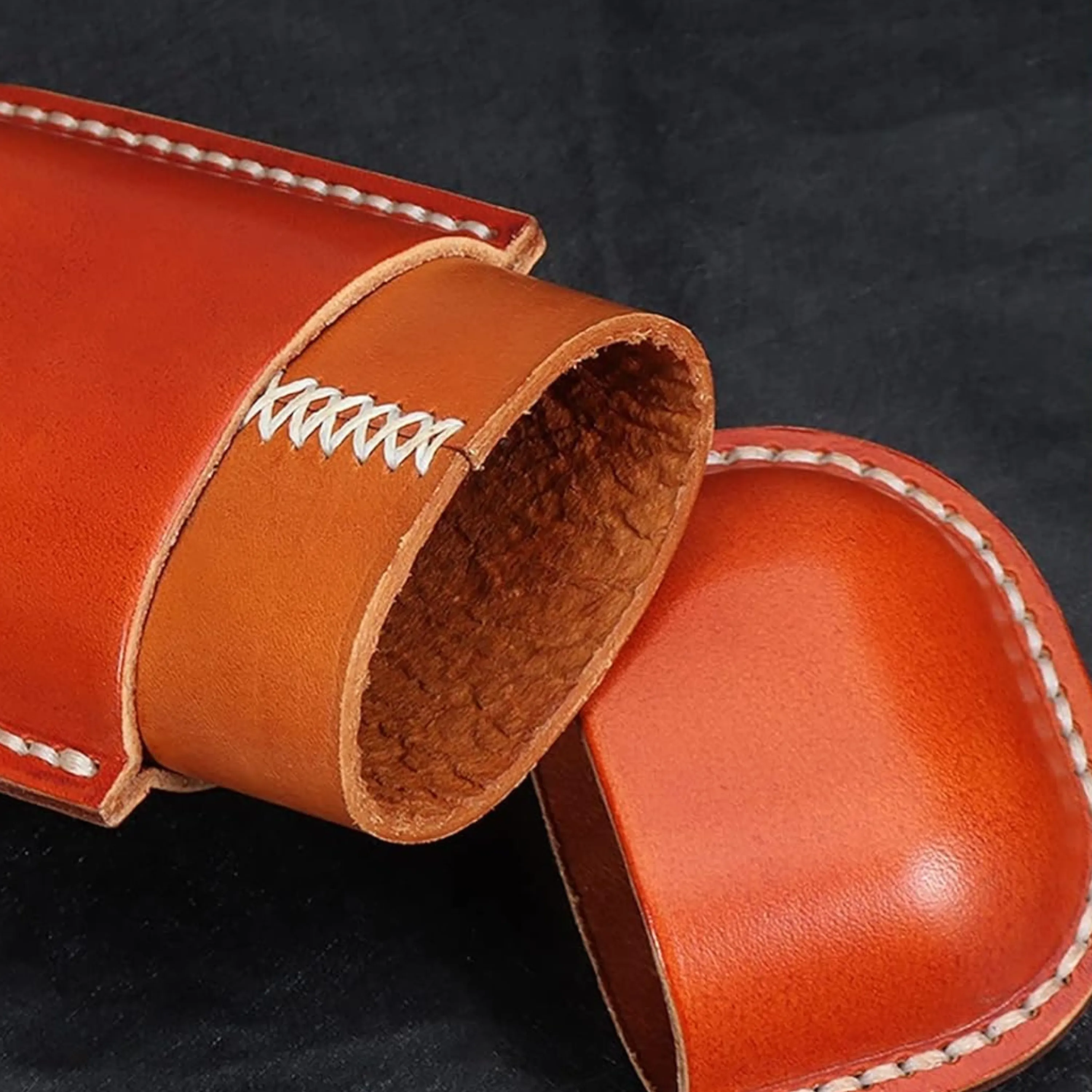Handmade Leather Hard Shell Glasses Case for Stylish Eyewear Protection