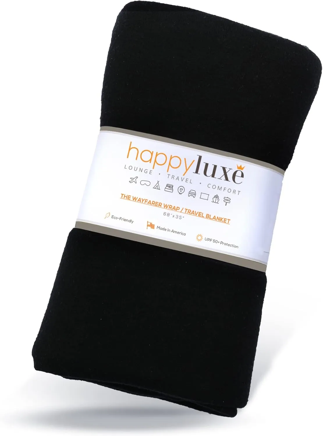 Happyluxe Travel Shawl Wraps for Women - Eco-Cashmere Wrap 68x35in. Scarf, Airplane Blanket. Made In USA