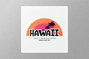 Hawaii Sunset Beach Travel Sticker
