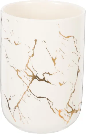 Healifty Multipurpose Storage Cup Marble Pattern Toothbrush Mouthwash Tumbler Organizer for Daily Use Stylish Bathroom Accessory for Travel Everyday Needs