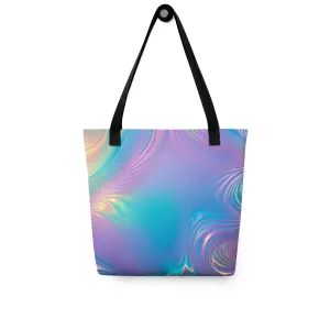 Holographic Neon Ripples All Over Print Tote Bag