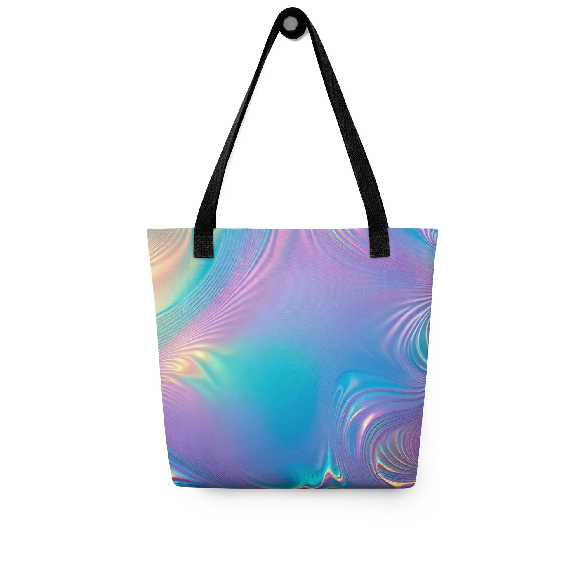 Holographic Neon Ripples All Over Print Tote Bag
