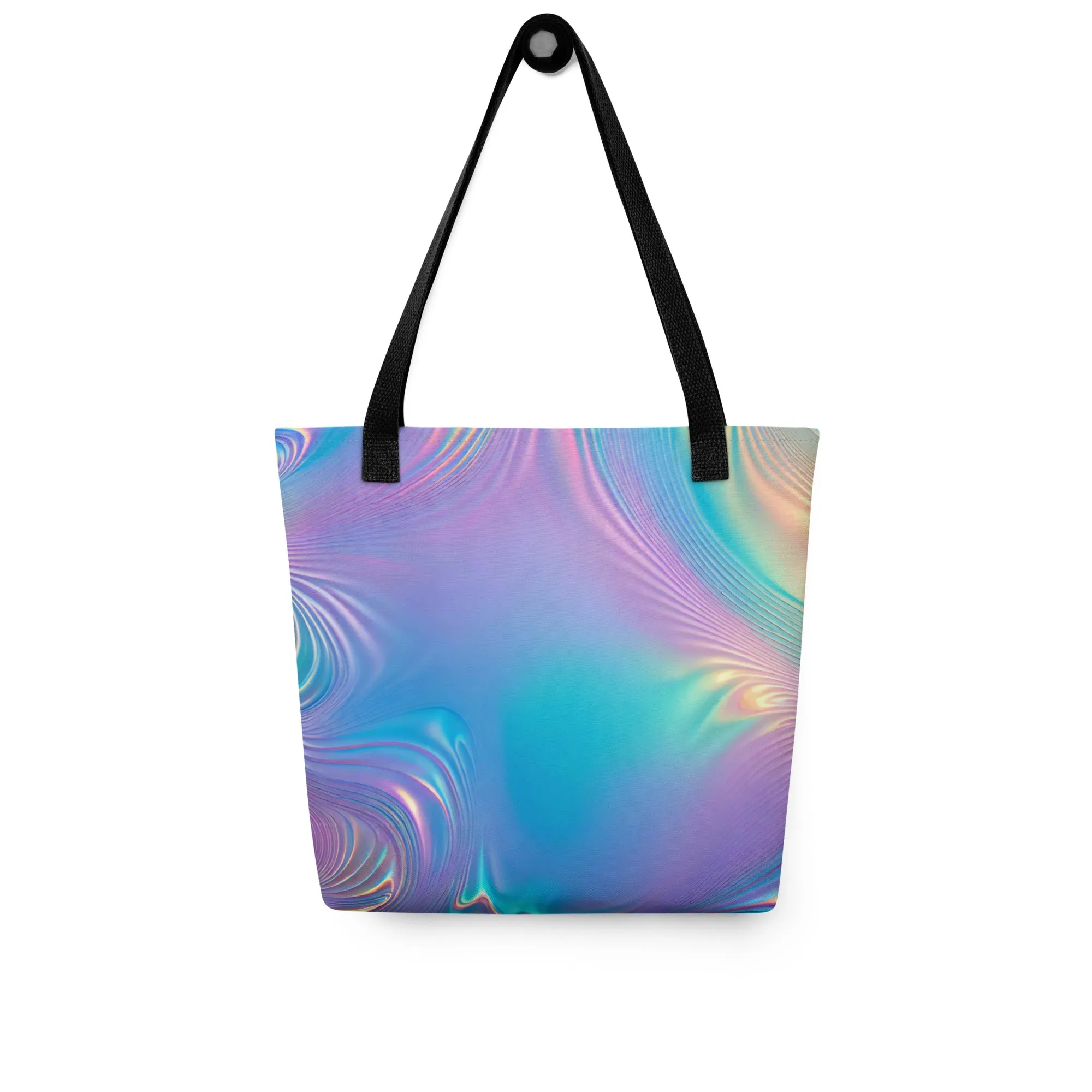 Holographic Neon Ripples All Over Print Tote Bag