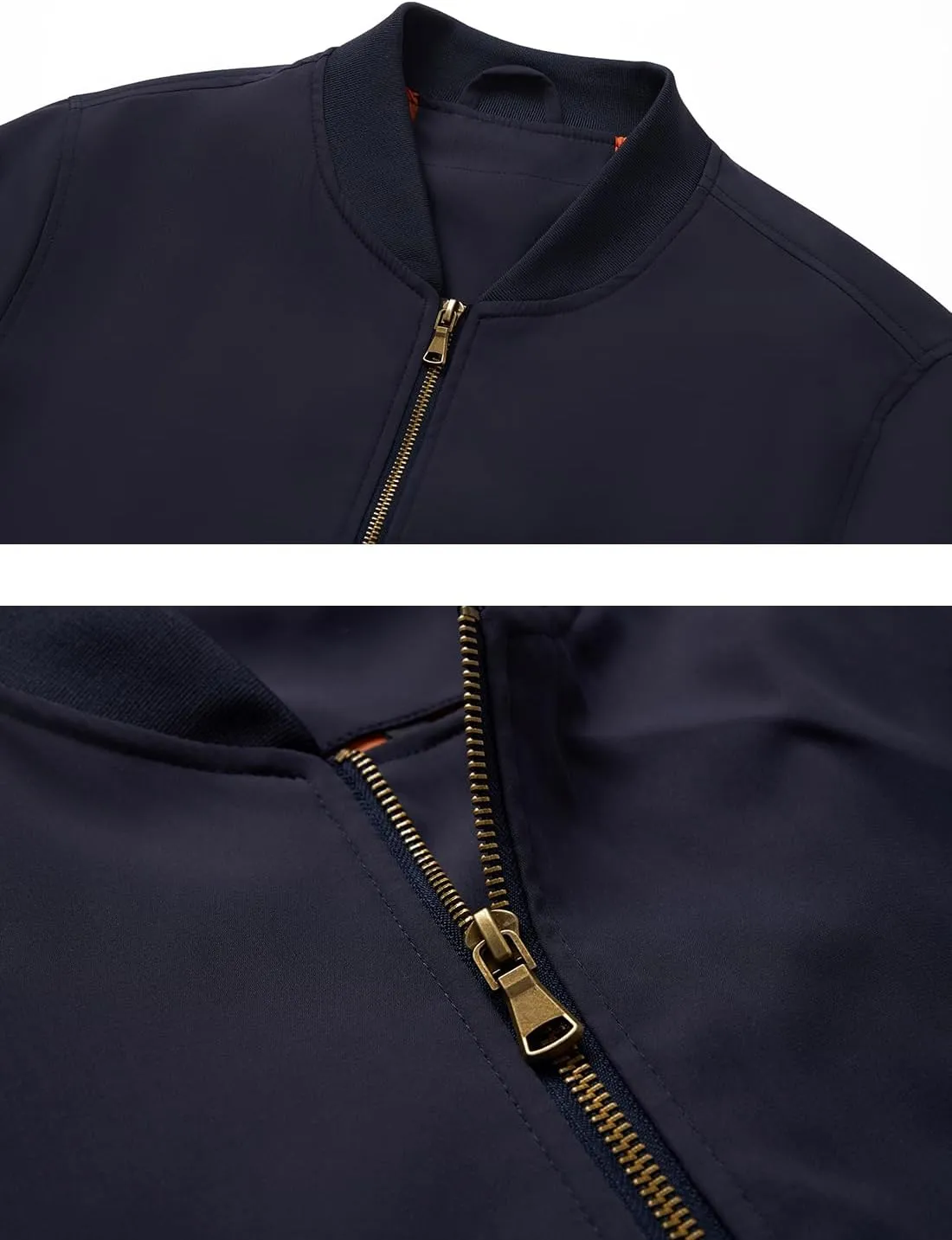 HOOD CREW Men’s Bomber Jacket Lightweight Casual Stylish Spring Fall Windbreaker Zip Up Outwear Coat with Pockets