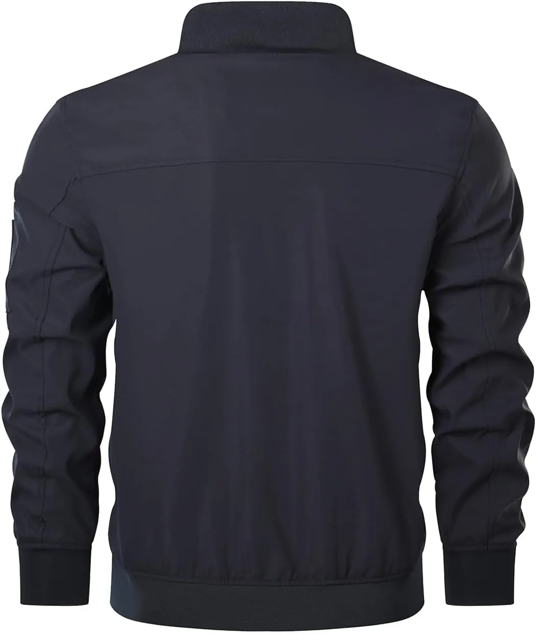 HOOD CREW Men’s Bomber Jacket Lightweight Casual Stylish Spring Fall Windbreaker Zip Up Outwear Coat with Pockets