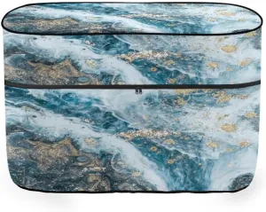 Horeset Blue Marble Print RV Propane Tank Cover for Double 30lb Tanks, Heavy Duty Cover for Travel Trailers and Campers