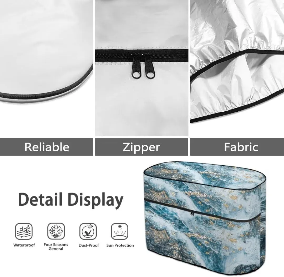 Horeset Blue Marble Print RV Propane Tank Cover for Double 30lb Tanks, Heavy Duty Cover for Travel Trailers and Campers