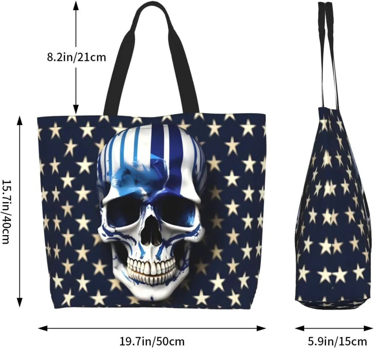 Indigo Flame Print Print Shoulder Bag For Women Shopping Bags Tote Bag Large Storage Handbag Grocery Bags