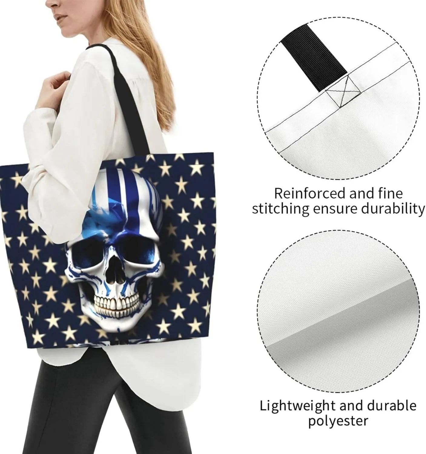 Indigo Flame Print Print Shoulder Bag For Women Shopping Bags Tote Bag Large Storage Handbag Grocery Bags