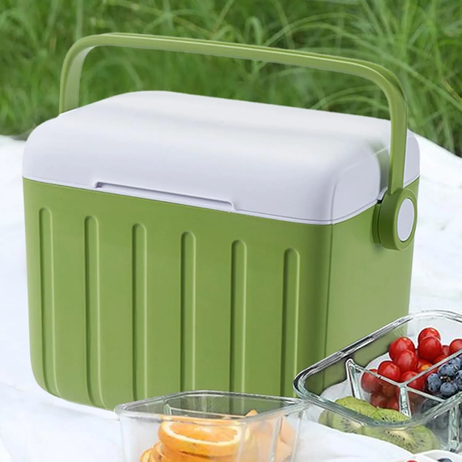 Insulated Cooler - Ice Box Carrier, Travel Camping Fridge | 6L Cooling Chest with Gel Pack for Car Road Trip Meal Storage Fishing Adventures Picnic Outdoor Breast Milk Gear Worksite Utility Use