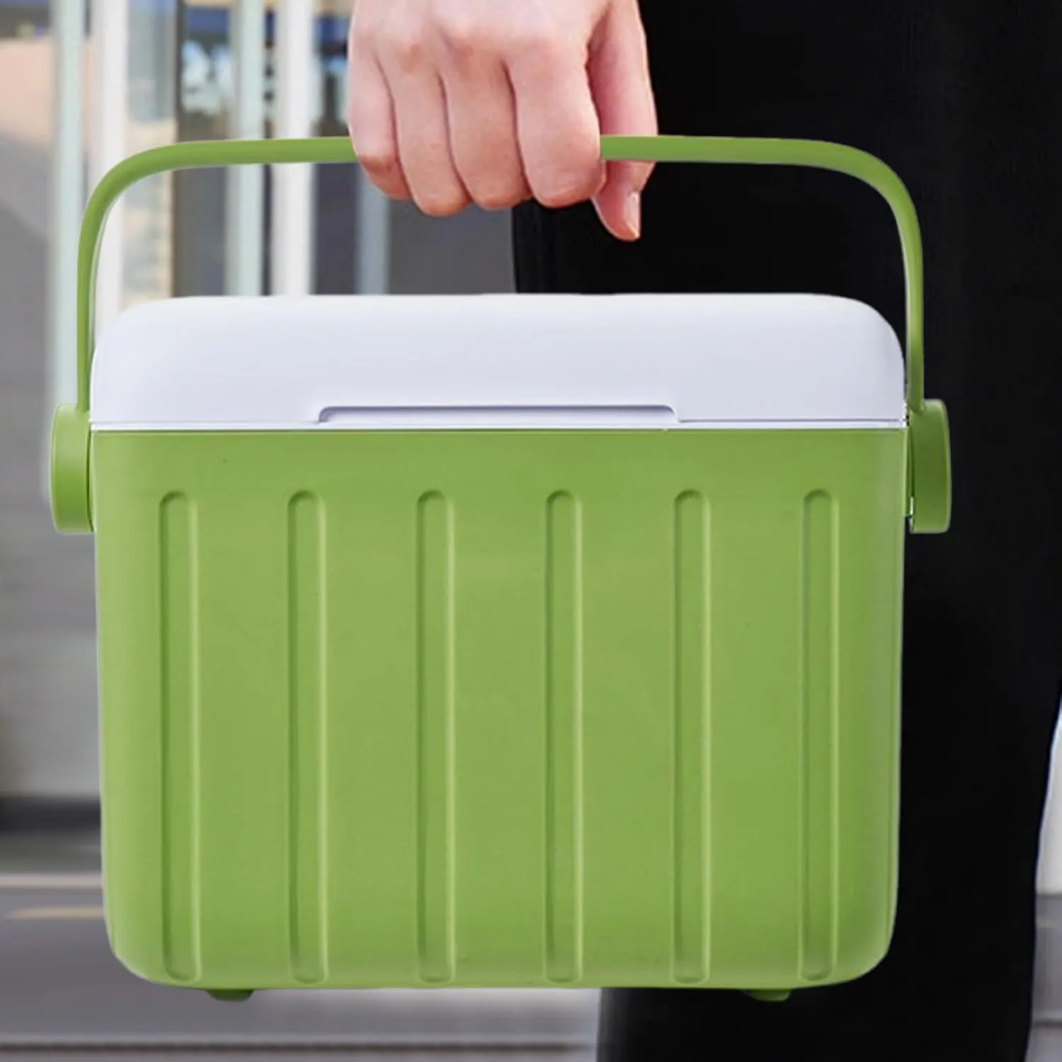 Insulated Cooler - Ice Box Carrier, Travel Camping Fridge | 6L Cooling Chest with Gel Pack for Car Road Trip Meal Storage Fishing Adventures Picnic Outdoor Breast Milk Gear Worksite Utility Use