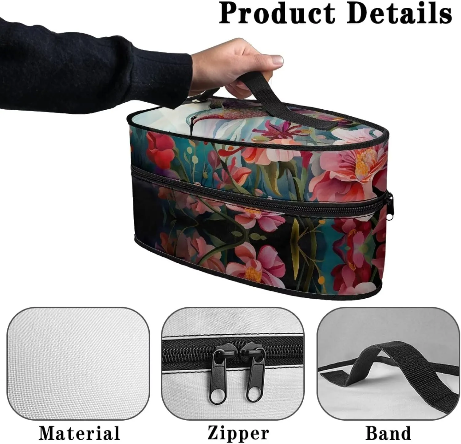 Iron Bag for Travel Hummingbird Floral Iron Bag Holder Lightweight Carrying Bag for Travel Waterproof Dustproof Iron Carrying Case Suitable for Travel or Storage
