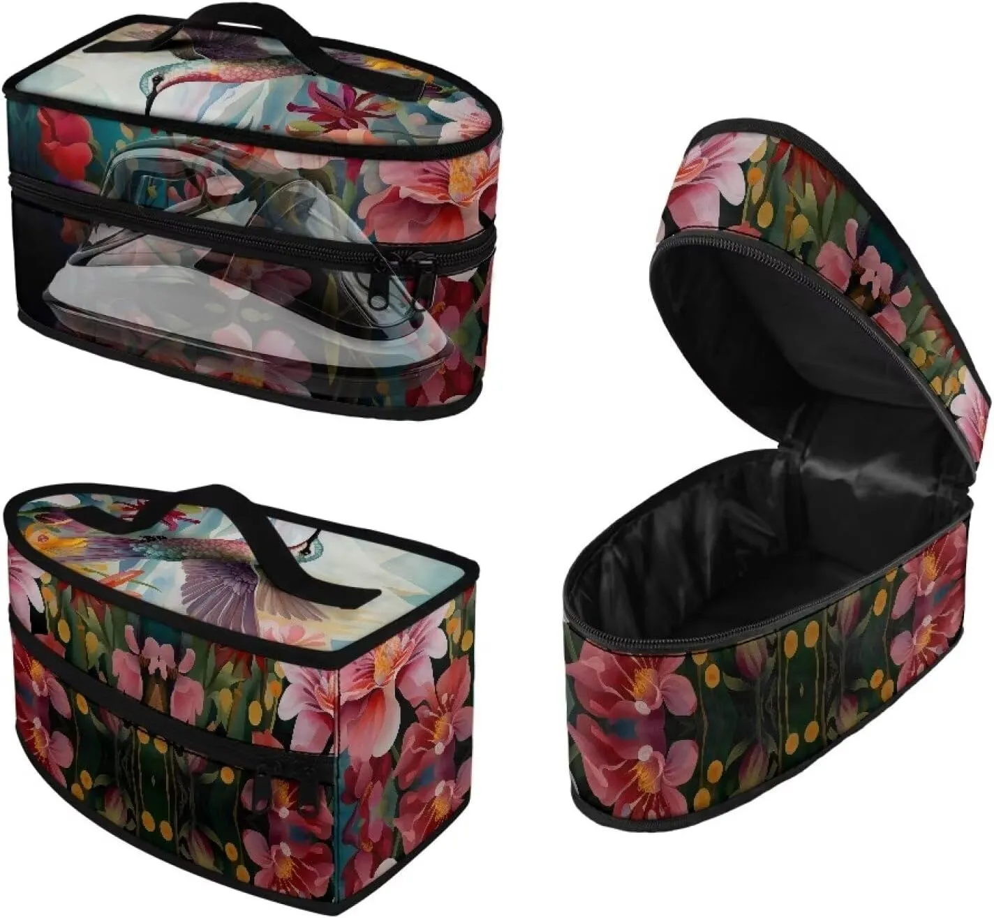 Iron Bag for Travel Hummingbird Floral Iron Bag Holder Lightweight Carrying Bag for Travel Waterproof Dustproof Iron Carrying Case Suitable for Travel or Storage