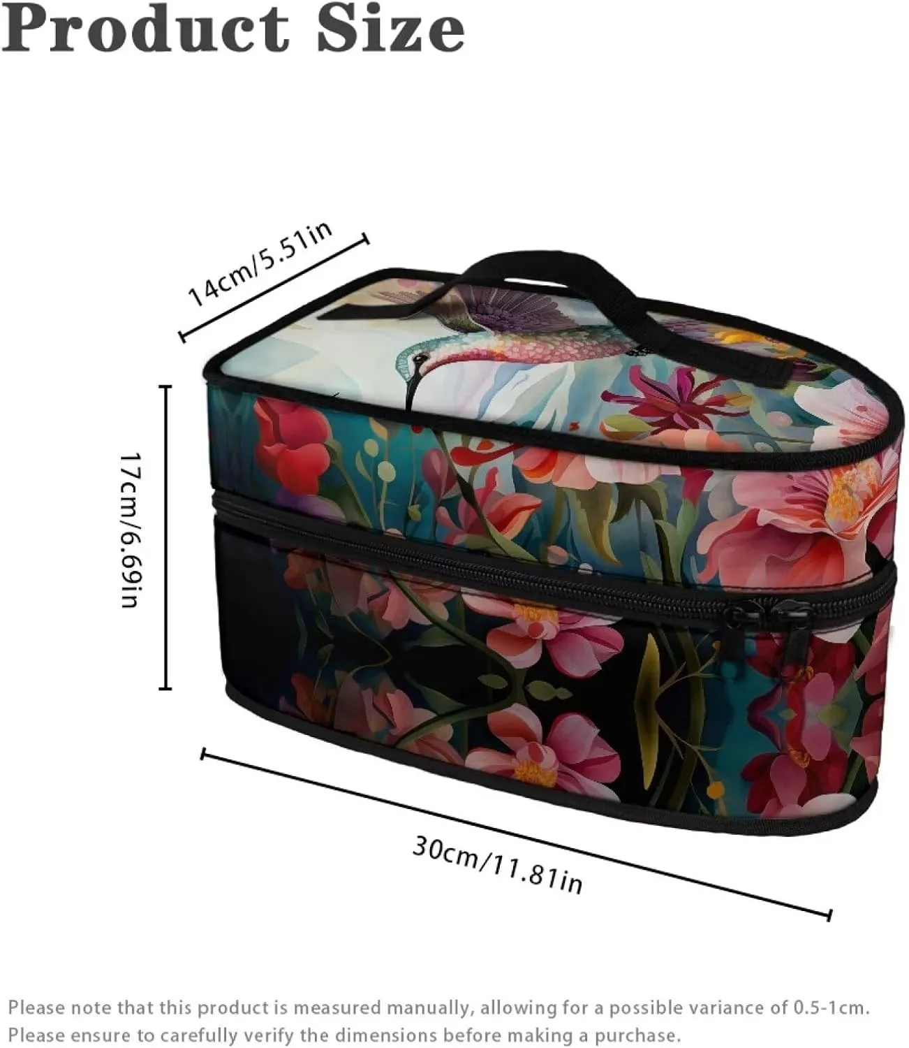 Iron Bag for Travel Hummingbird Floral Iron Bag Holder Lightweight Carrying Bag for Travel Waterproof Dustproof Iron Carrying Case Suitable for Travel or Storage