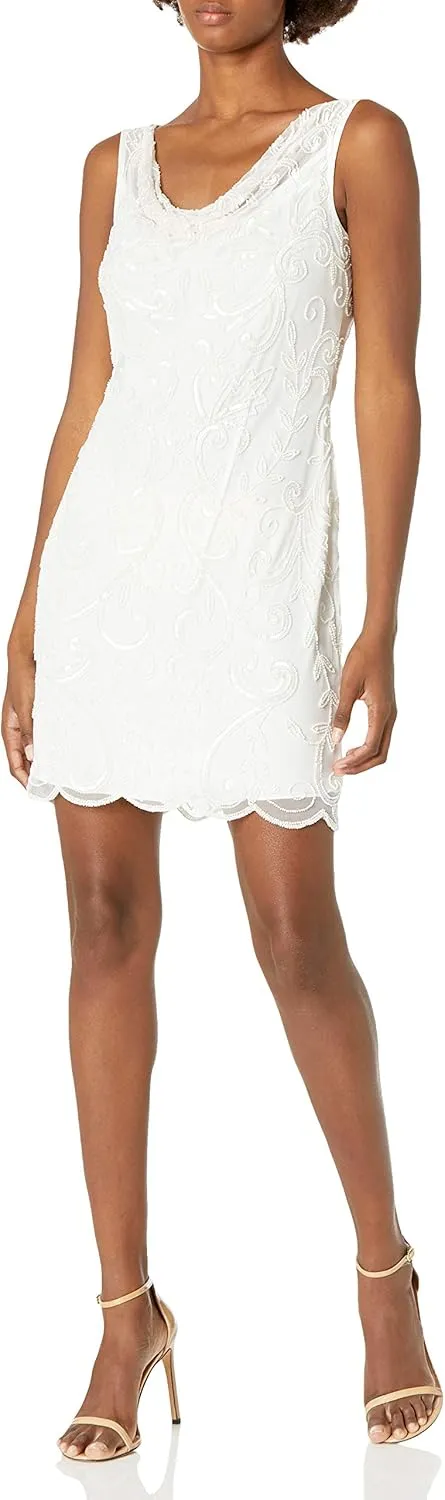 J Kara Women's Sleeveless Floral Short Dress