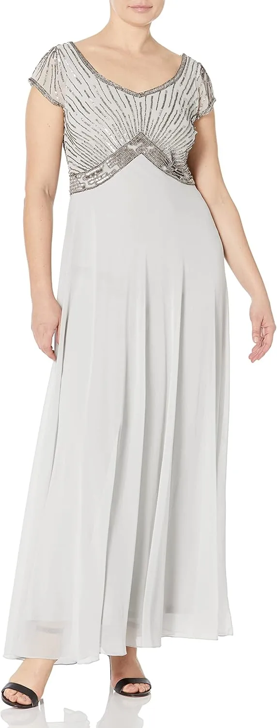 J Kara Women's Sweet Heart Neck Long Dress