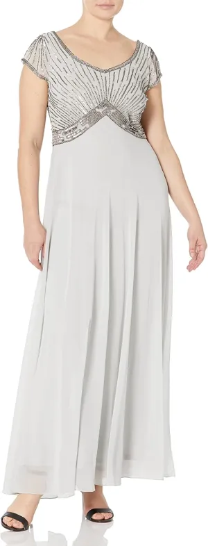 J Kara Women's Sweet Heart Neck Long Dress
