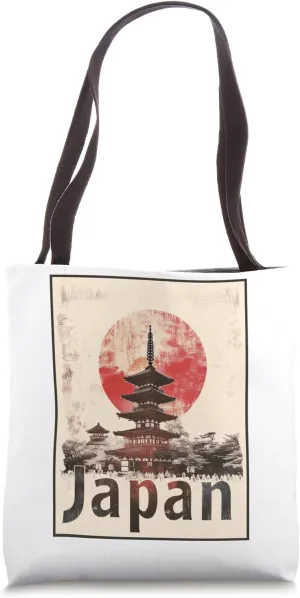 Japanese Temple Shrine Vintage Traditional Japan Travel Tote Bag