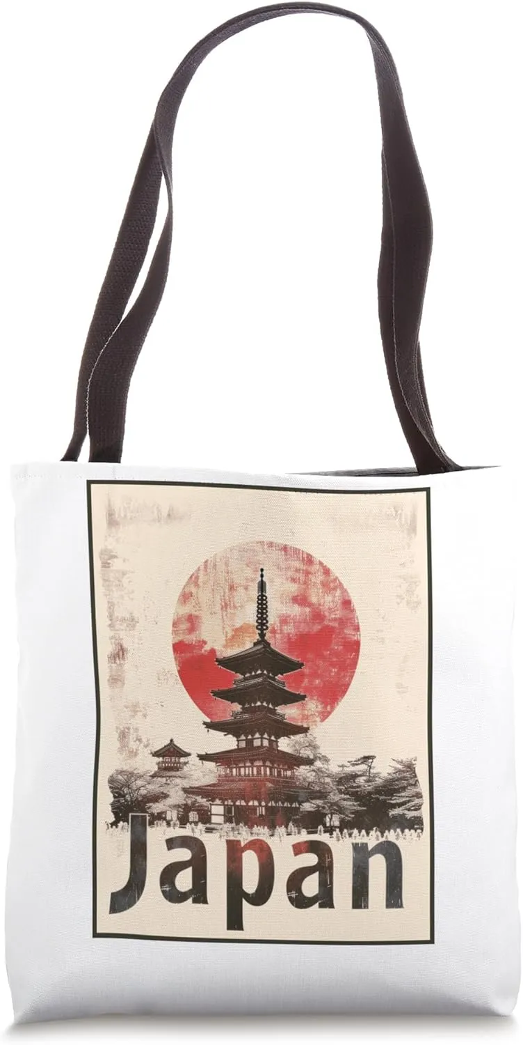 Japanese Temple Shrine Vintage Traditional Japan Travel Tote Bag