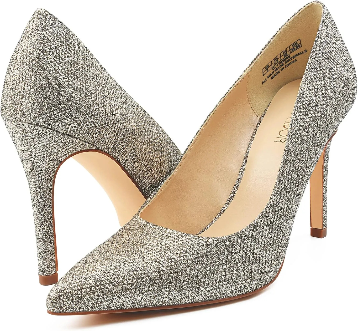 JENN ARDOR Women's High Heels Closed Pointed Toe Stiletto Classic Office Dress Bridal Wedding Pumps Sexy Prom Shoes