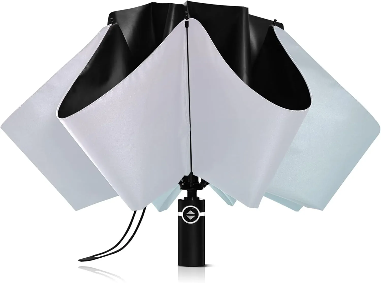 Joisal Violet Slate Blue Gradient Travel Umbrella Windproof Travel Black Uv Protection Umbrella Portable Umbrella Automatic Open and Close for Rain and Sun